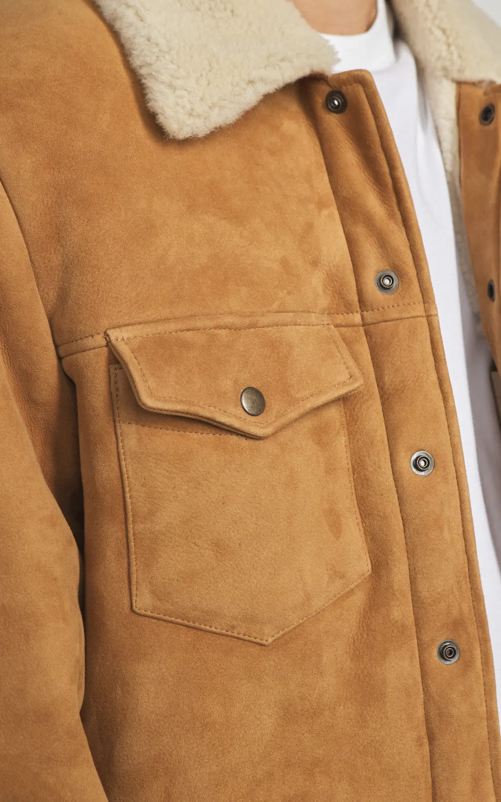 Fortela Quarter Shearling Jacket Camel sold by Cultizm product image thumbnail 5