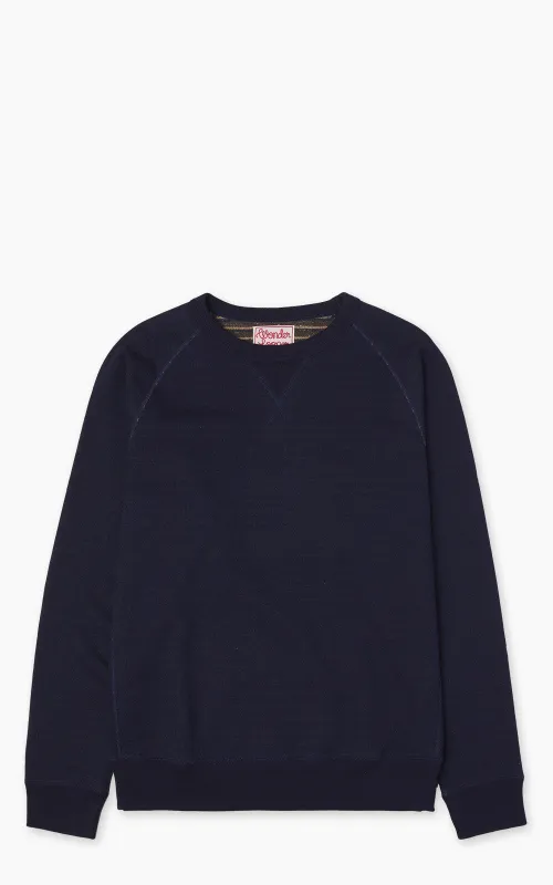 Wonder Looper Pullover Crewneck Real Indigo Blanket Striped French Terry Indigo sold by Cultizm