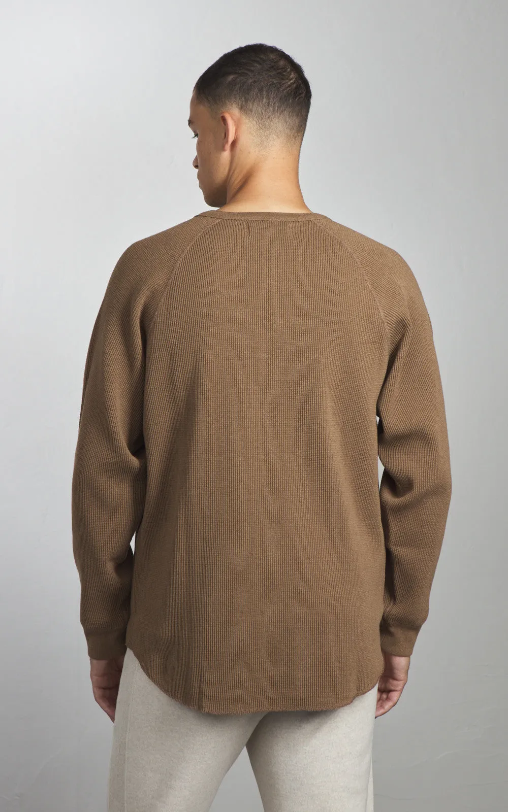 Wonder Looper Henley Iron Mordant Foxfibre® Heavyweight Waffle sold by Cultizm product image thumbnail 3