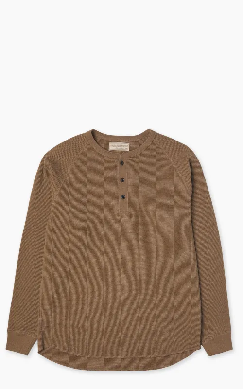 Wonder Looper Henley Iron Mordant Foxfibre® Heavyweight Waffle made by Wonder Looper