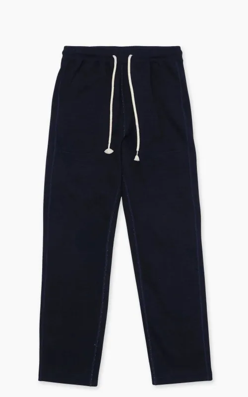 Wonder Looper Sweatpants Real Indigo Blanket Striped French Terry Indigo sold by Cultizm