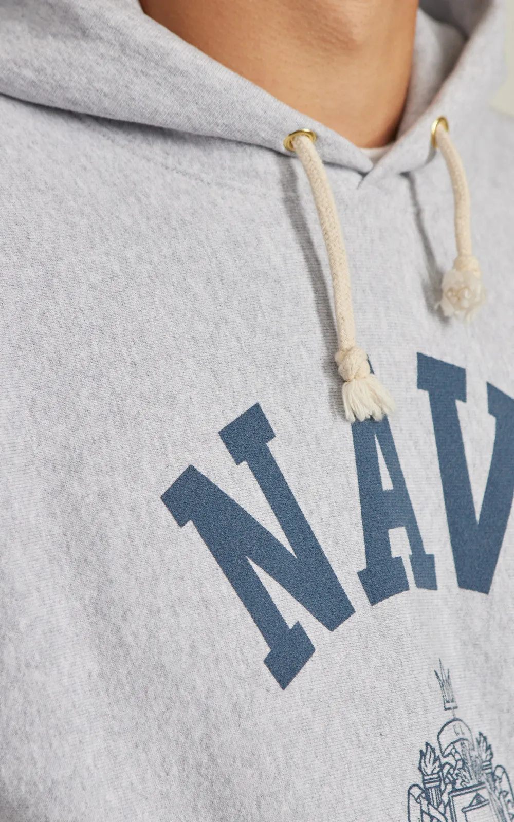 Houston U.S. Cotton R/V Hoodie (Navy) Print Heather Grey sold by Cultizm product image thumbnail 4