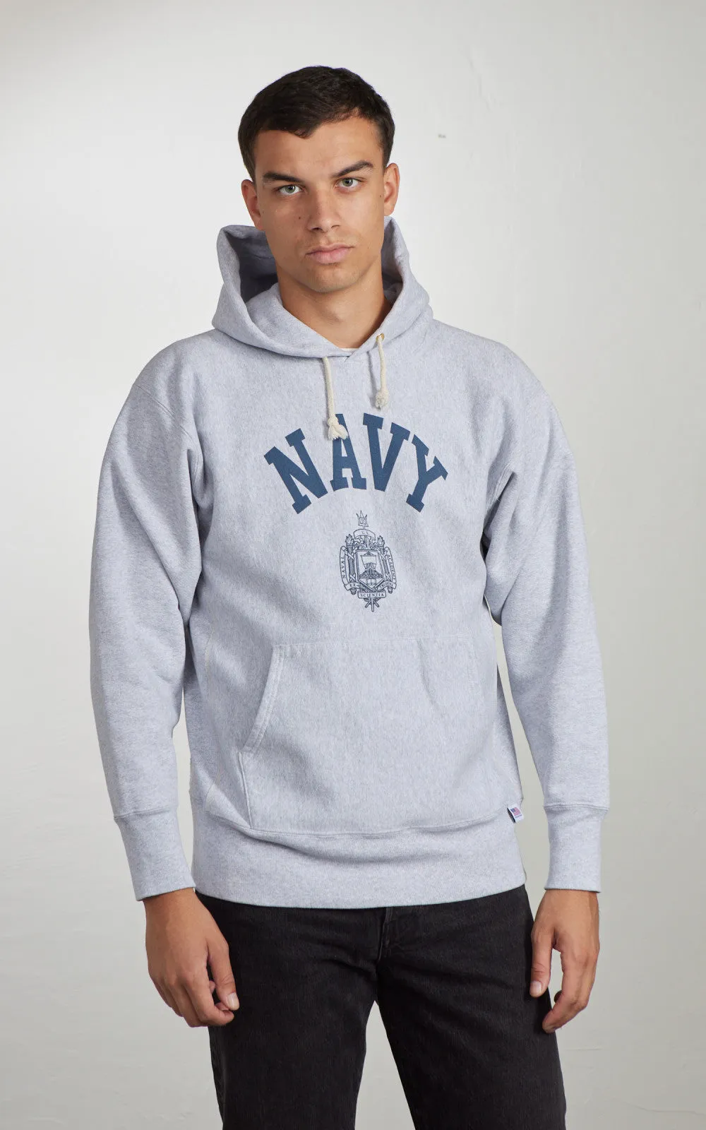 Houston U.S. Cotton R/V Hoodie (Navy) Print Heather Grey sold by Cultizm product image thumbnail 2