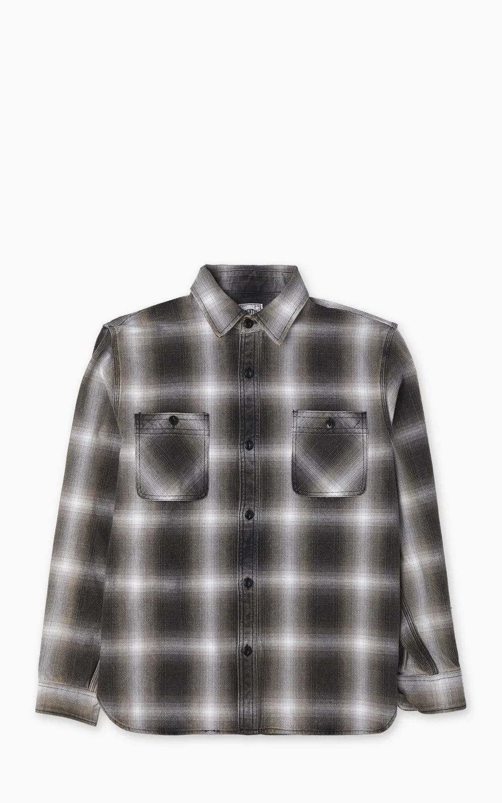 Houston Vintage Ombre Check Viyella Shirt Black sold by Cultizm