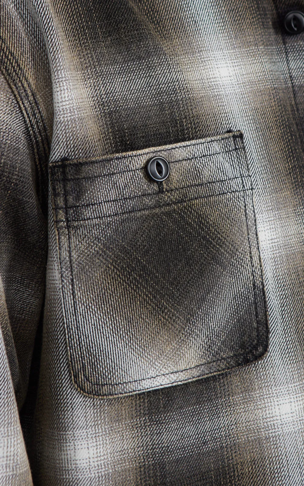 Houston Vintage Ombre Check Viyella Shirt Black sold by Cultizm product image thumbnail 5