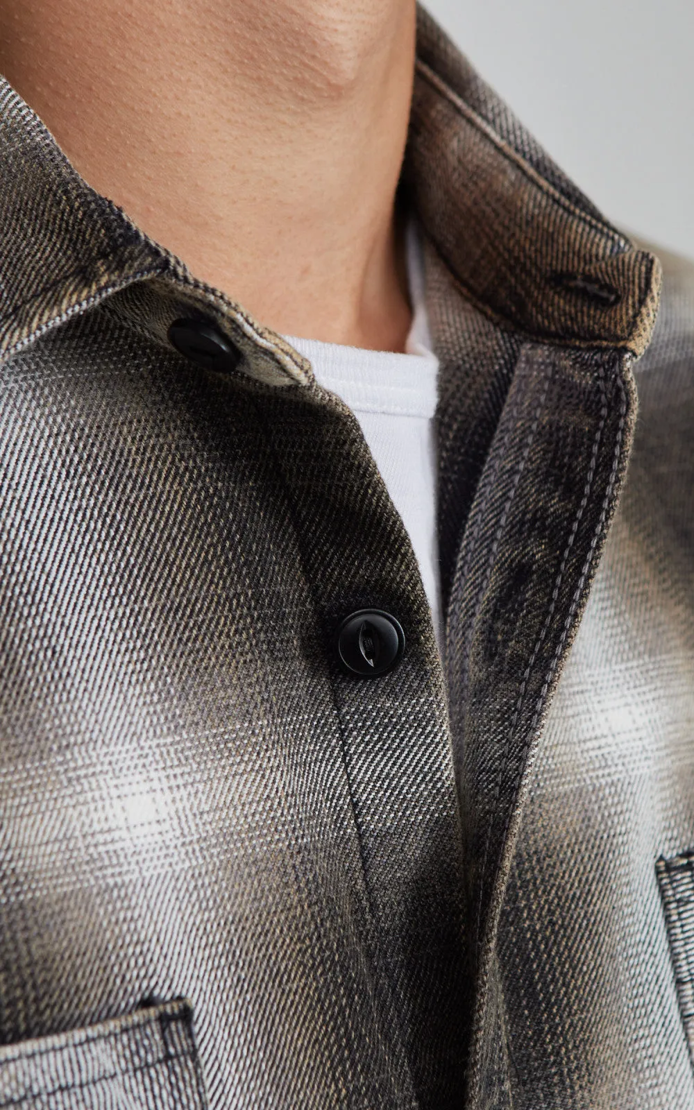 Houston Vintage Ombre Check Viyella Shirt Black sold by Cultizm product image thumbnail 4