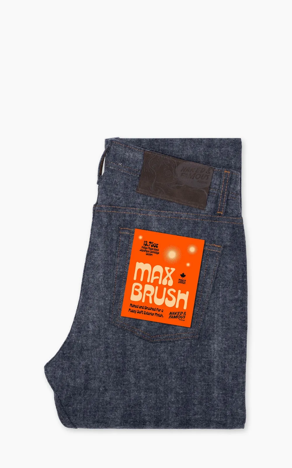 Naked & Famous Denim Weird Guy Max Brush Selvedge Indigo 13.75oz sold by Cultizm