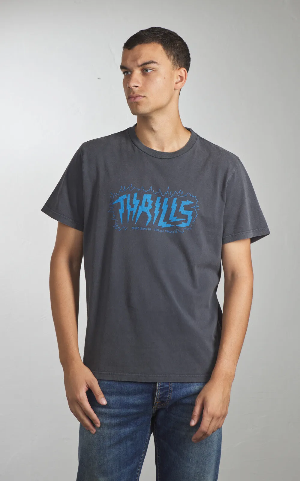 Nudie Jeans Roy Thriller Tracks T-Shirt Antracite sold by Cultizm product image thumbnail 5