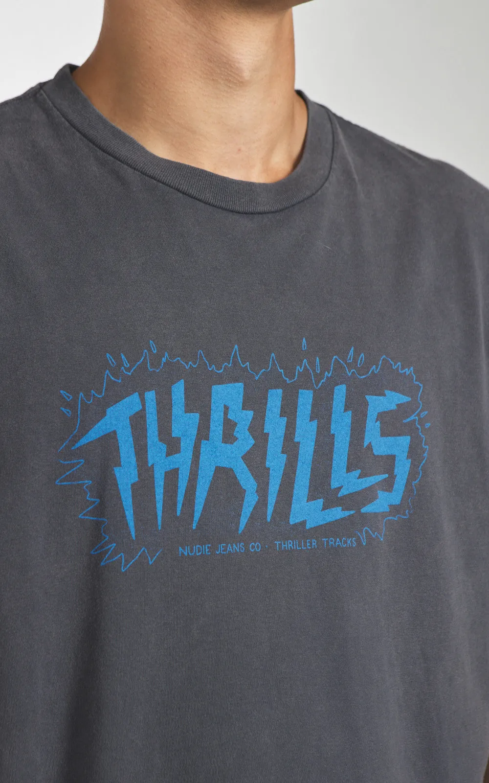 Nudie Jeans Roy Thriller Tracks T-Shirt Antracite sold by Cultizm product image thumbnail 4