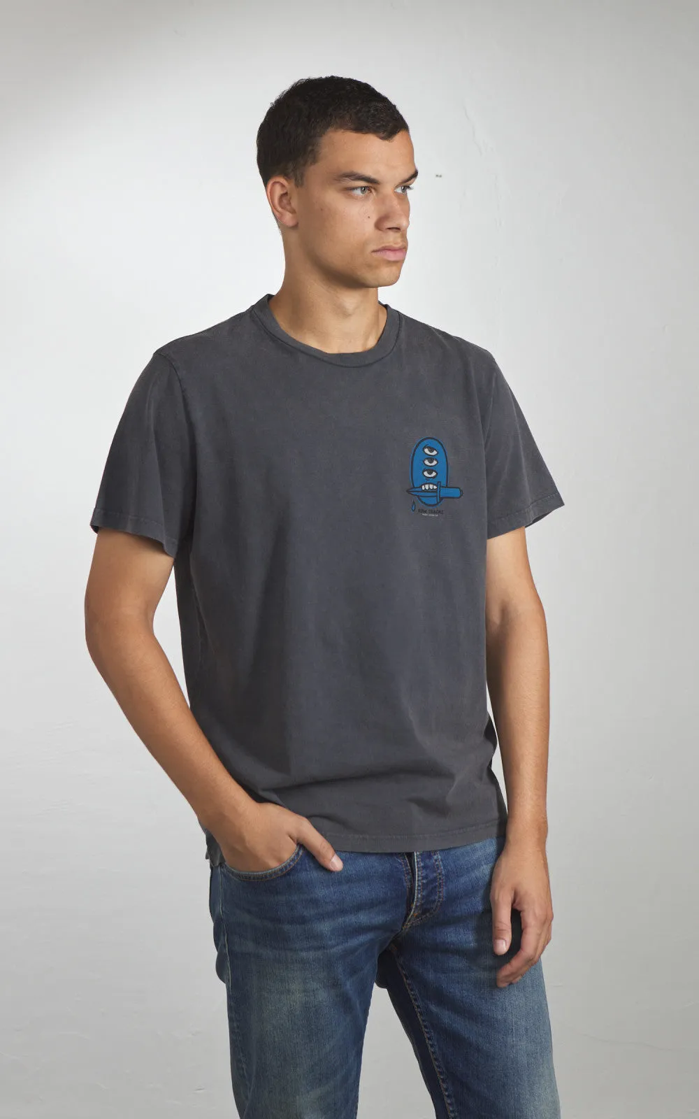 Nudie Jeans Roy Raw Tracks T-Shirt Antracite sold by Cultizm product image thumbnail 2