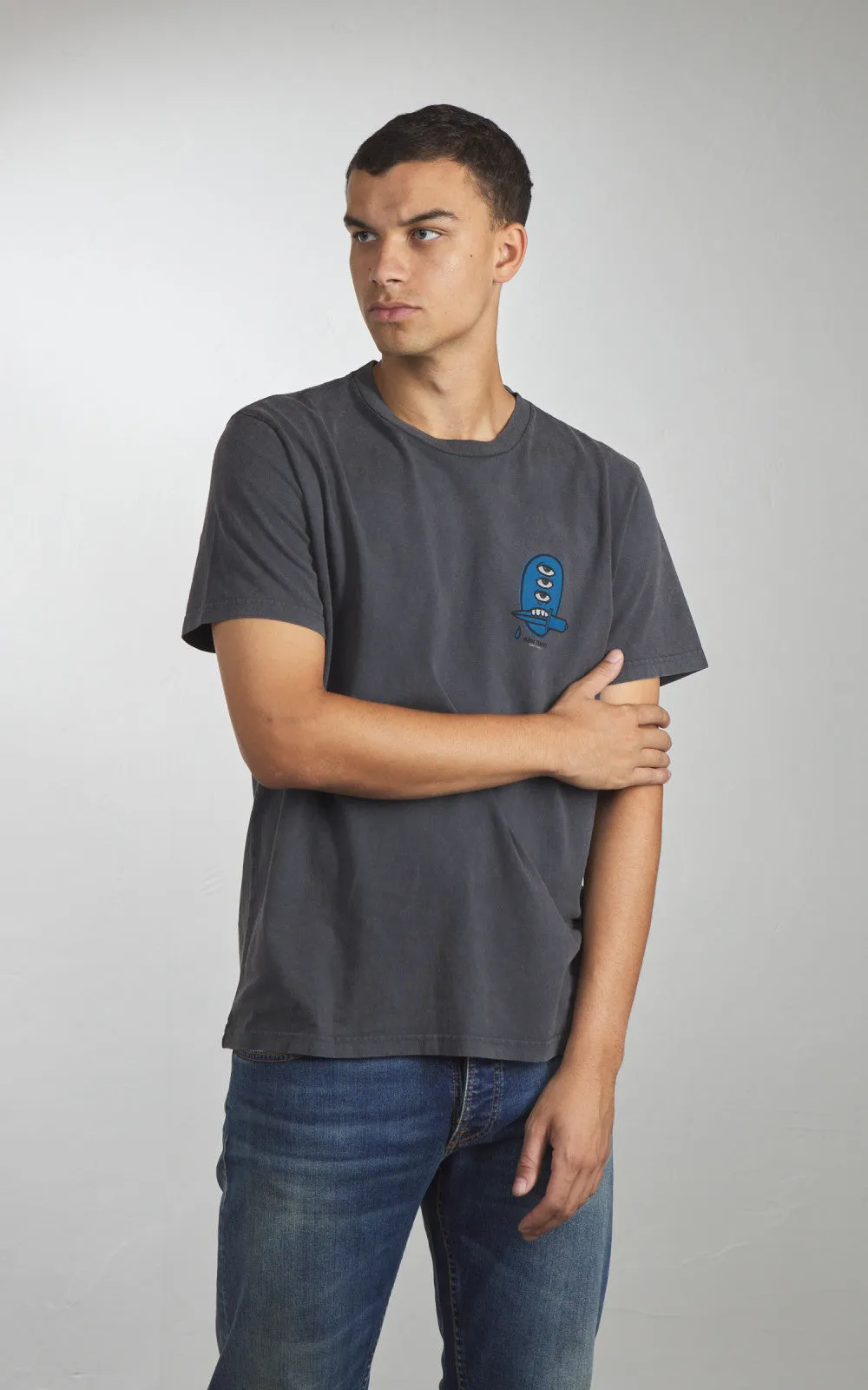 Nudie Jeans Roy Raw Tracks T-Shirt Antracite sold by Cultizm product image thumbnail 5