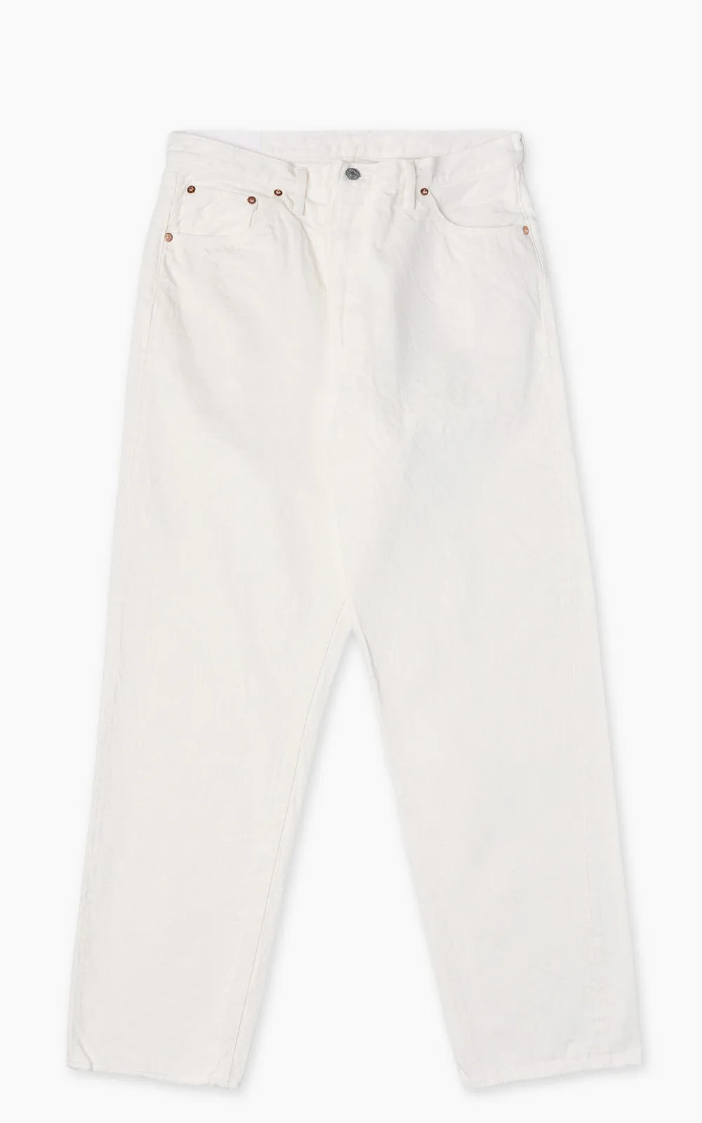 Kaptain Sunshine 5P Zipper Front Denim Pants One Wash White sold by Cultizm