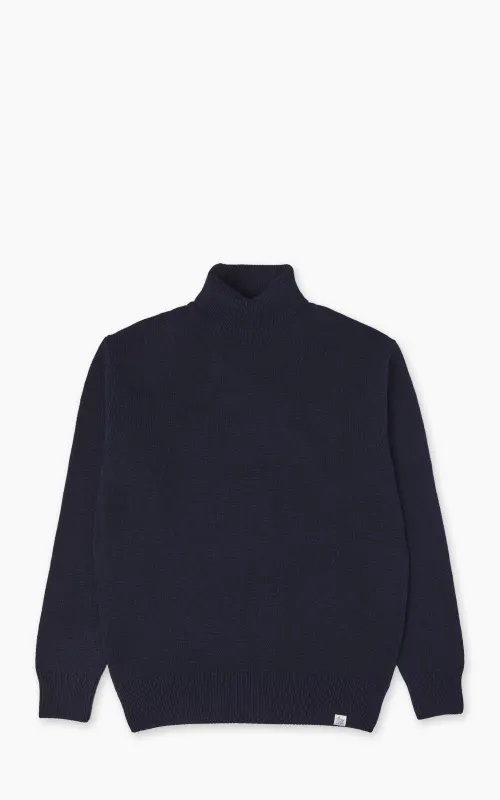 Merz b. Schwanen LOCT01 Roll Neck Pullover Wool Dark Navy sold by Cultizm