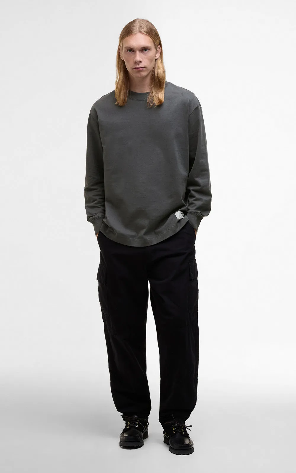 Barbour x Kaptain Sunshine L/S T-Shirt Iron sold by Cultizm product image thumbnail 2