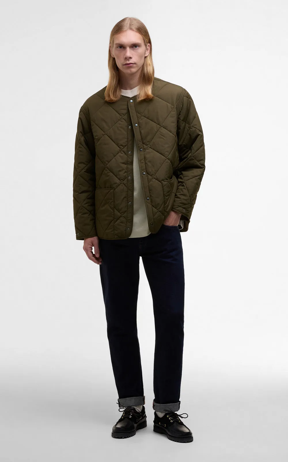 Barbour x Kaptain Sunshine Quilted Liner Khaki Brown sold by Cultizm product image thumbnail 2