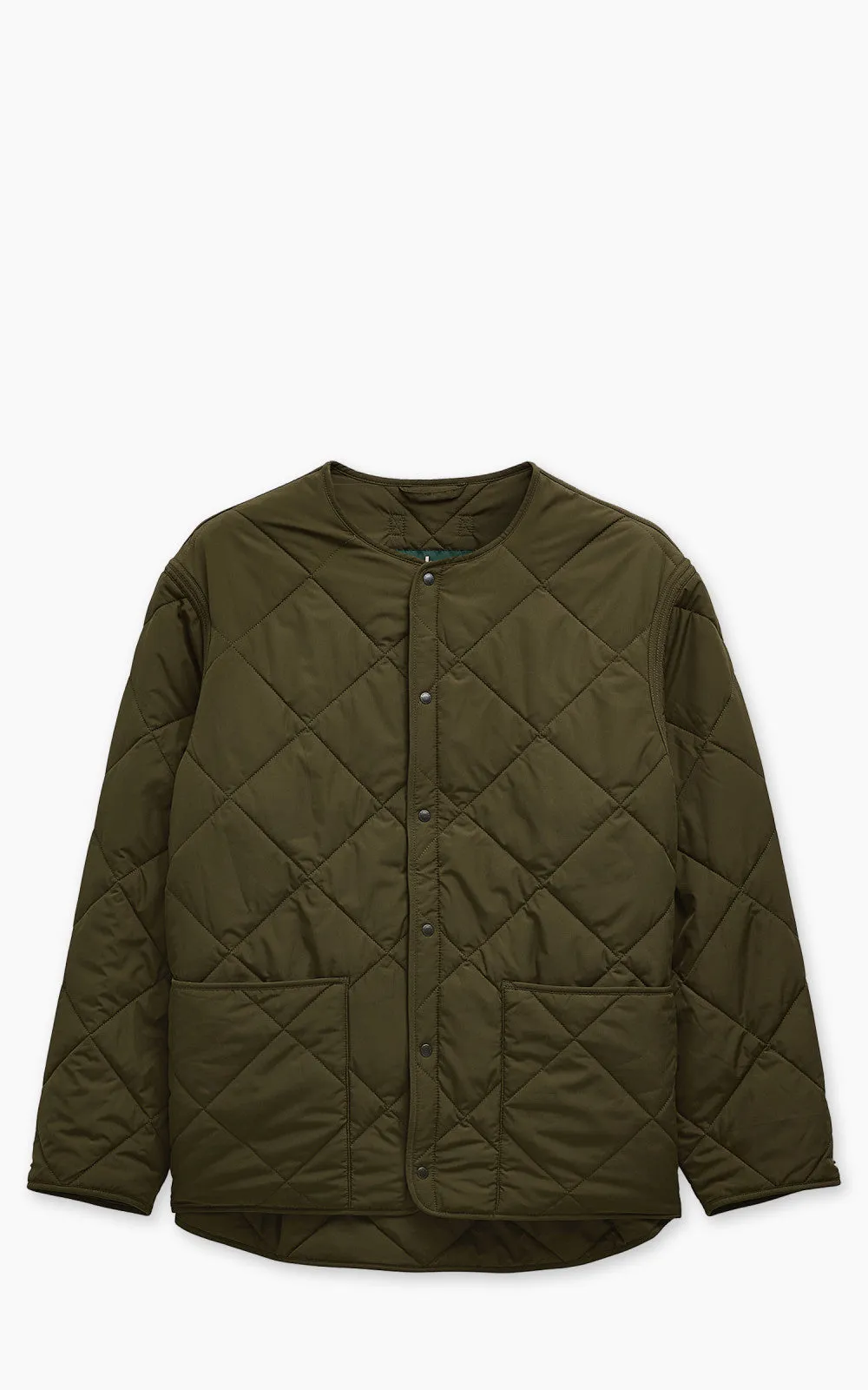 Barbour x Kaptain Sunshine Quilted Liner Khaki Brown sold by Cultizm