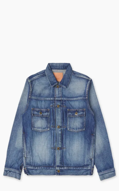 Japan Blue JBGJ1001 Type 2 Denim Jacket Mid Indigo Aging Wash 12.5oz sold by Cultizm
