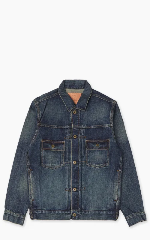 Japan Blue JBGJ1000 Type 2 Denim Jacket Dark Indigo Aging Wash 14.8oz sold by Cultizm