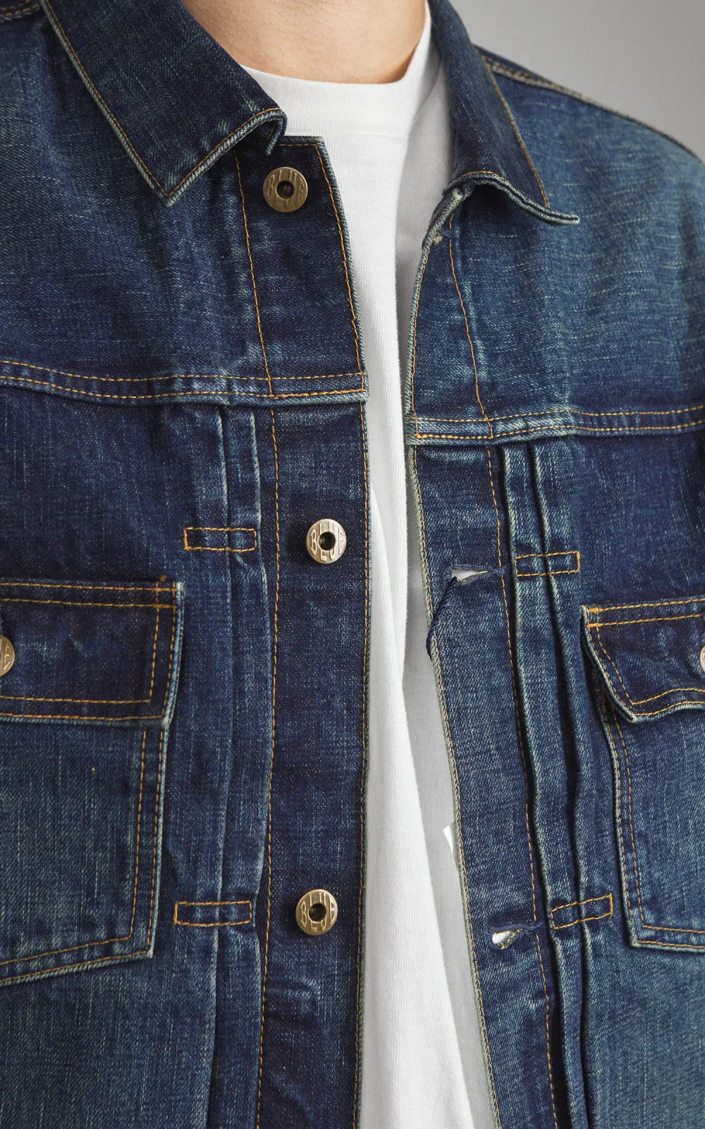 Japan Blue JBGJ1000 Type 2 Denim Jacket Dark Indigo Aging Wash 14.8oz sold by Cultizm product image thumbnail 5