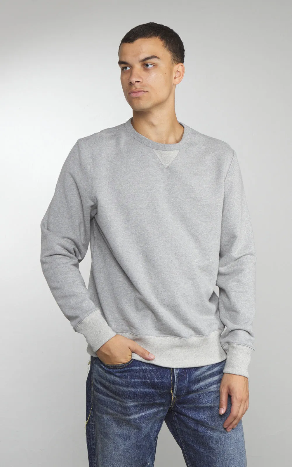 Merz b. Schwanen 3M46 Sturdy Loopback Fleece Sweatshirt Grey Melange sold by Cultizm product image thumbnail 2