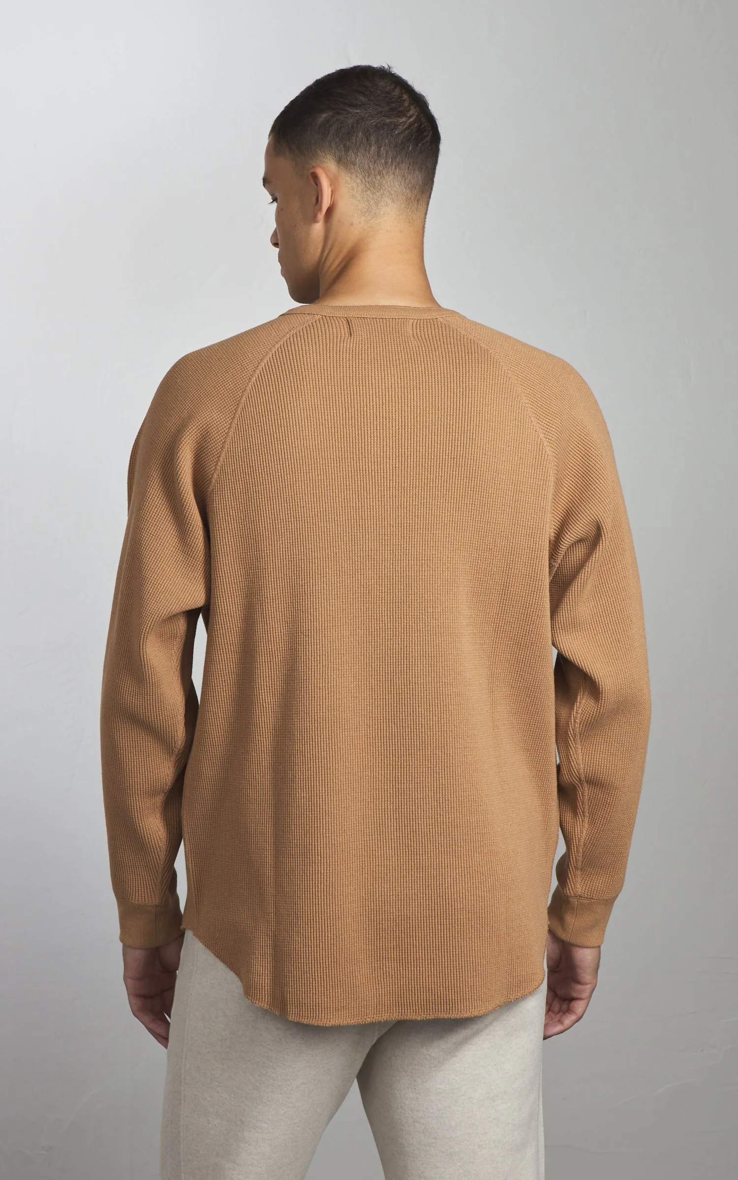 Wonder Looper Henley Foxfibre® Heavyweight Waffle Coyote 70 Brown sold by Cultizm product image thumbnail 5