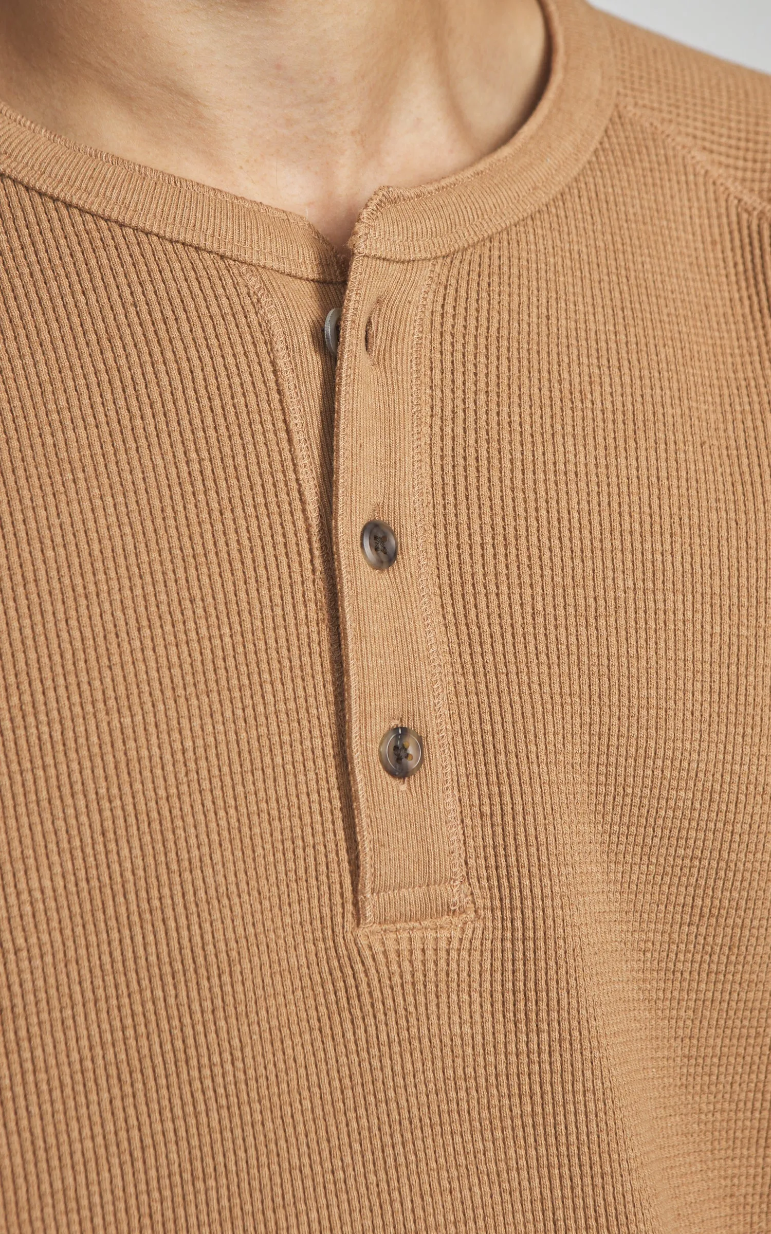 Wonder Looper Henley Foxfibre® Heavyweight Waffle Coyote 70 Brown sold by Cultizm product image thumbnail 3