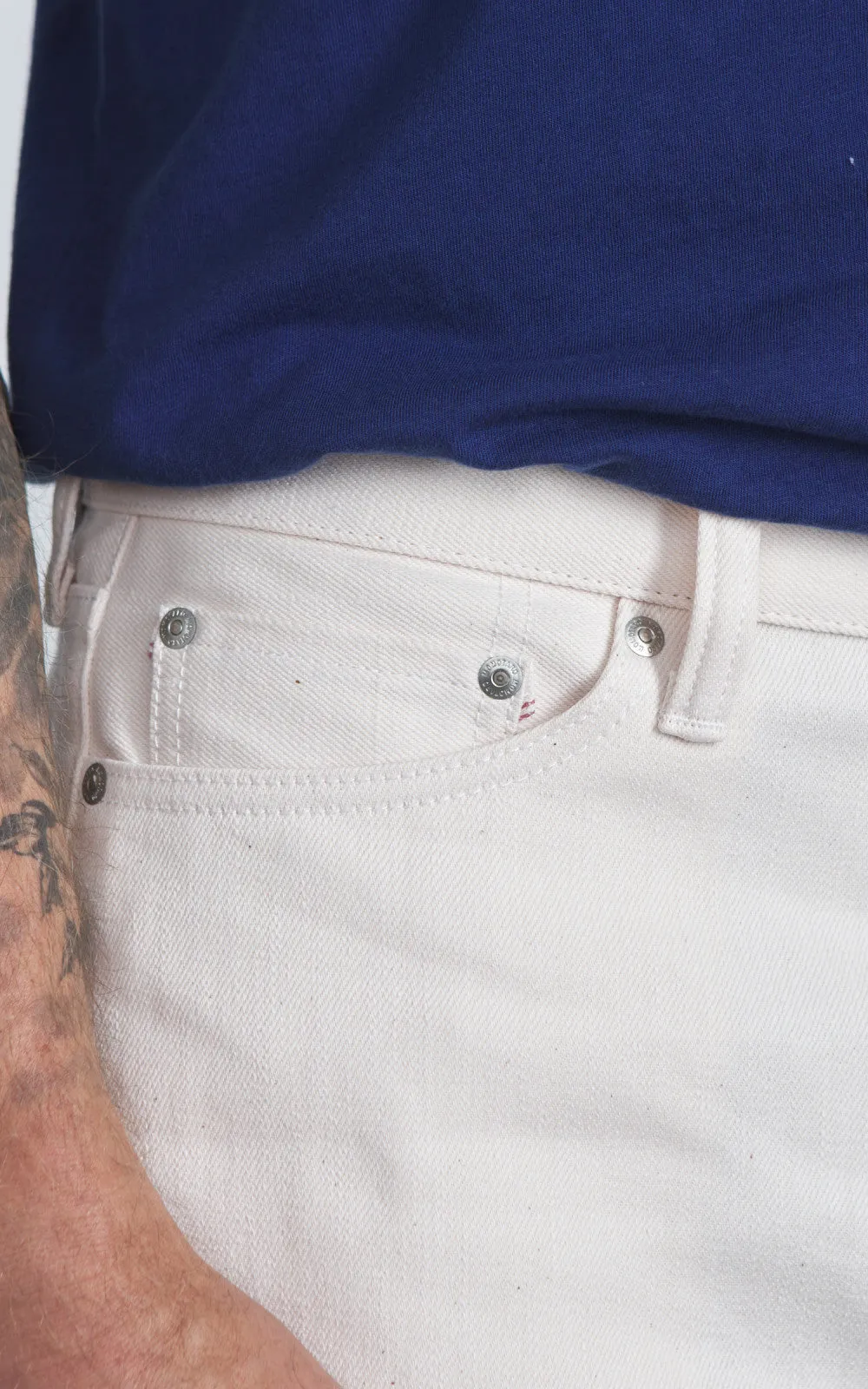 Momotaro Jeans MXJE1404 #100 Straight Denim Sakura Dyed Pink 14oz sold by Cultizm product image thumbnail 4