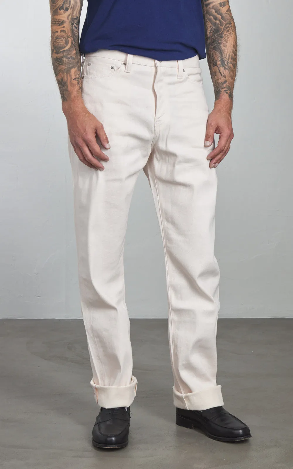 Momotaro Jeans MXJE1404 #100 Straight Denim Sakura Dyed Pink 14oz sold by Cultizm product image thumbnail 2