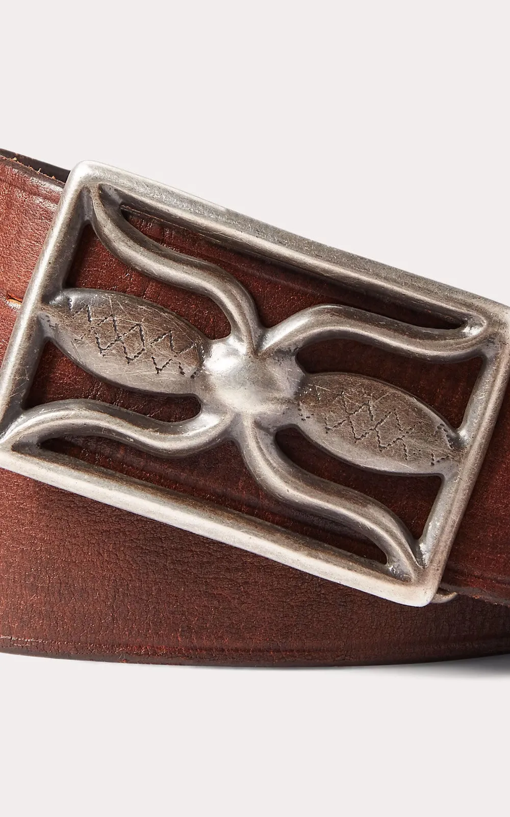 RRL Hawkins Leather Belt Vintage Brown sold by Cultizm product image thumbnail 3