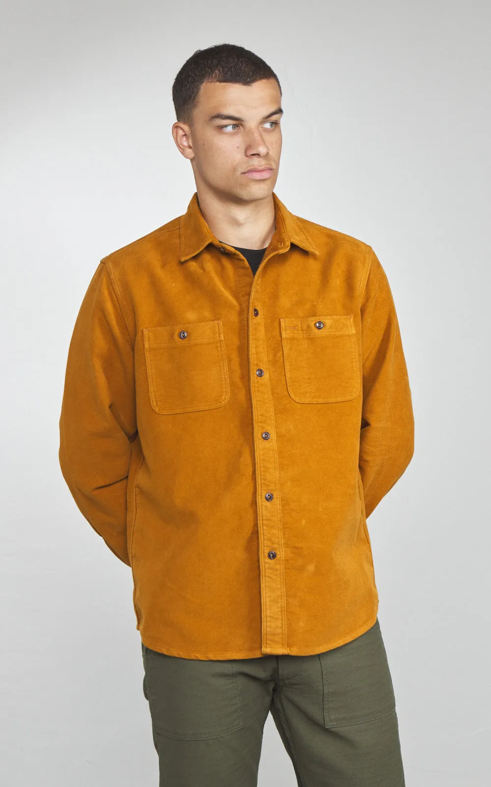 Tellason Utility Shirt Scledum Moleskin Ocher sold by Cultizm product image thumbnail 2