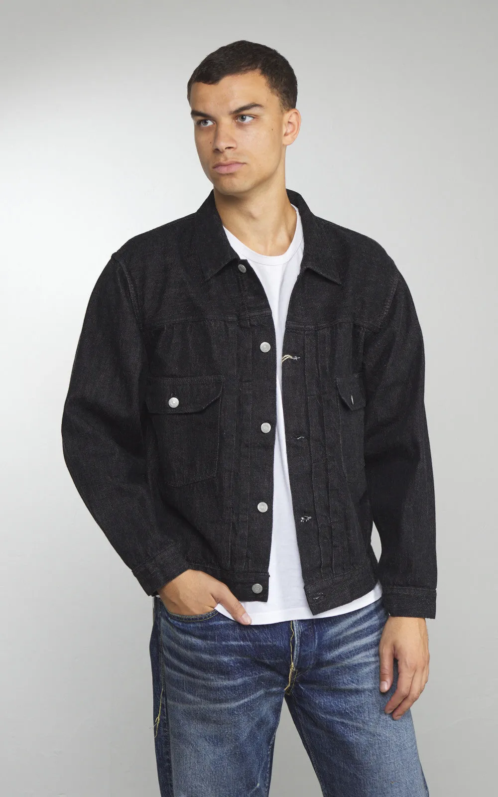 Fullcount 2102BKSS Type 2 Selvedge Super Smooth Denim Jacket Black sold by Cultizm product image thumbnail 2
