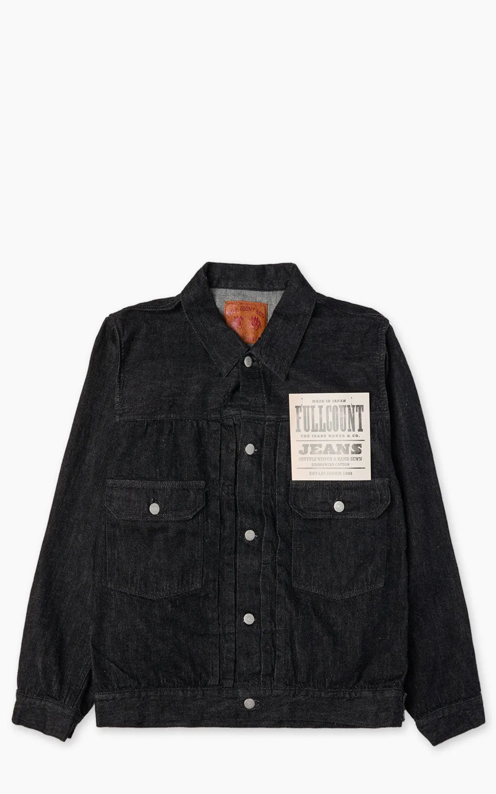 Fullcount 2102BKSS Type 2 Selvedge Super Smooth Denim Jacket Black sold by Cultizm