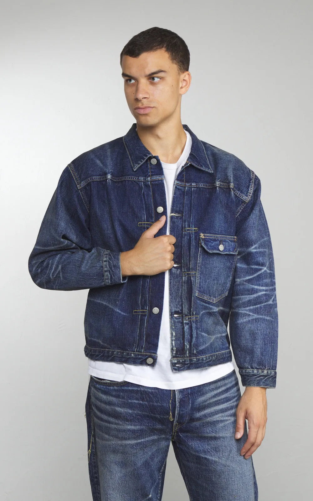 Fullcount 2978D-2107 Type 1 Selvedge Denim Jacket "More Than Just Fear" Indigo Blue sold by Cultizm product image thumbnail 2