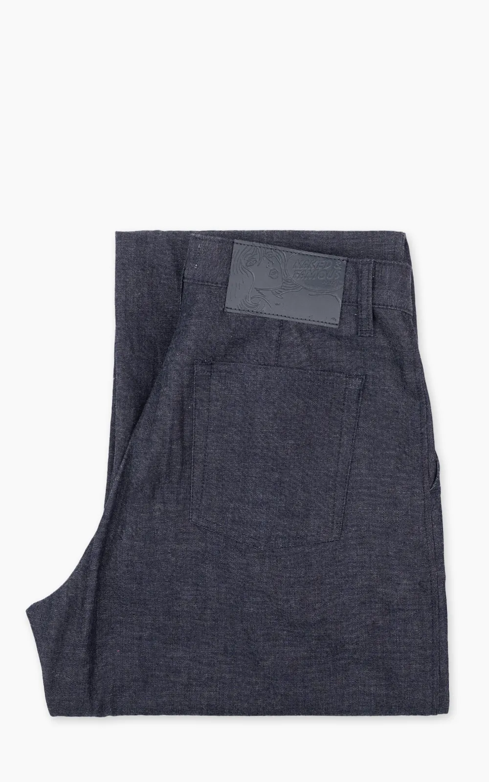 Naked & Famous Denim Pleated Trouser Rinsed Denim Indigo 10oz sold by Cultizm