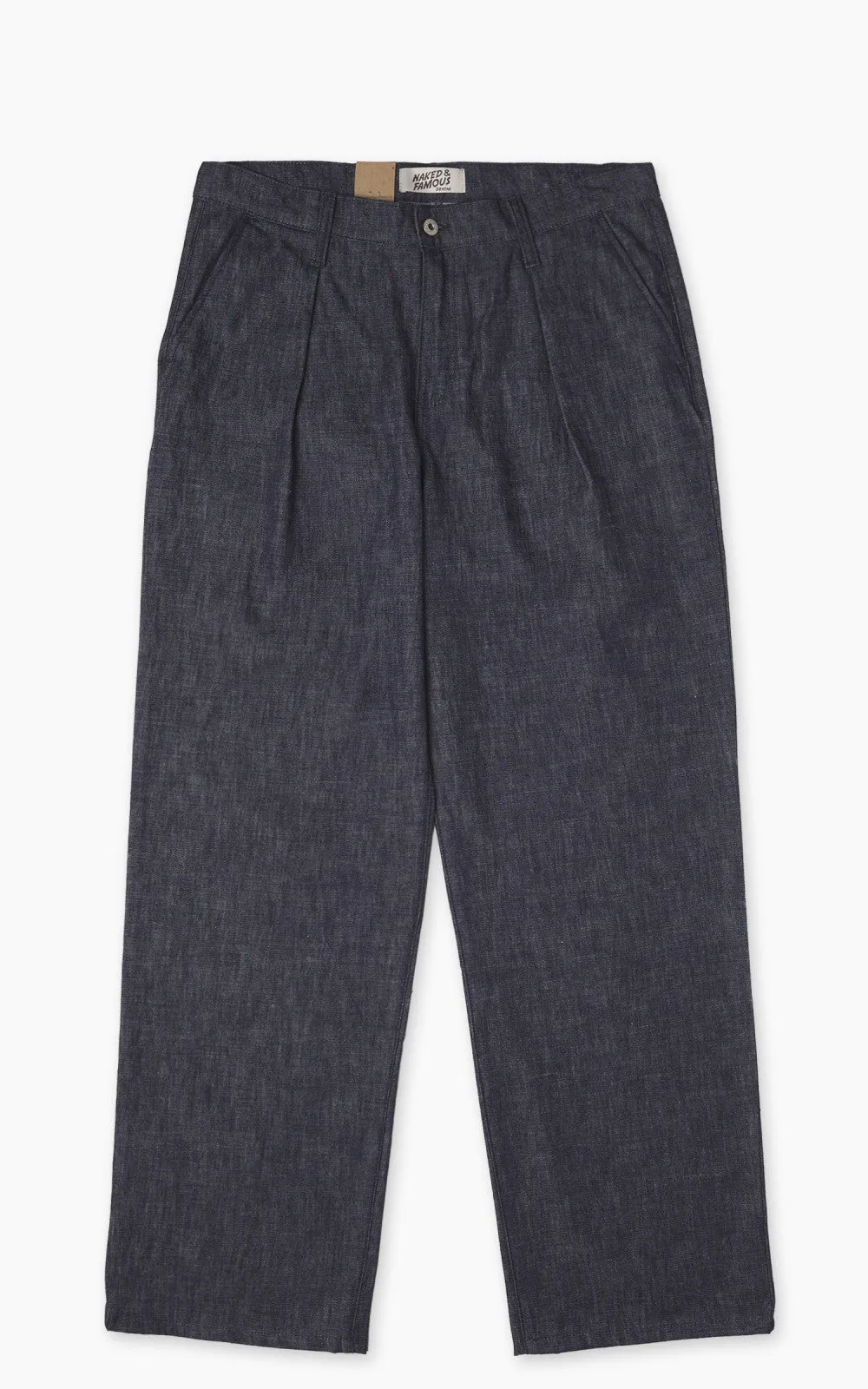 Naked & Famous Denim Pleated Trouser Rinsed Denim Indigo 10oz sold by Cultizm product image thumbnail 2