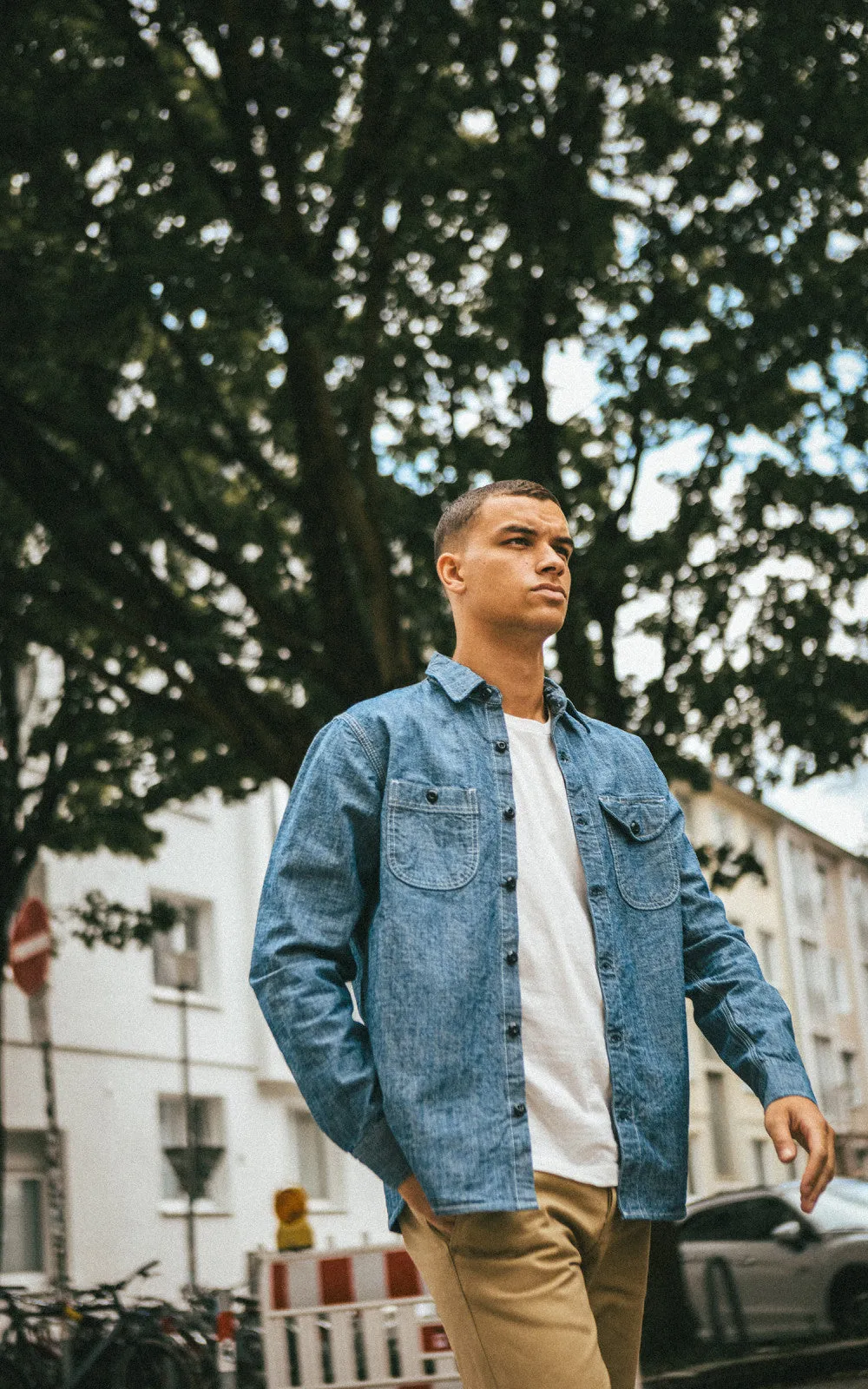 Rogue Territory Work Shirt Rinsed Chambray Indigo sold by Cultizm product image thumbnail 5