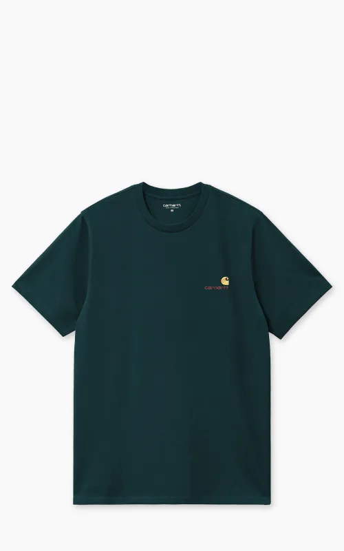 Carhartt WIP S/S American Script T-Shirt Deep Lagoon sold by Cultizm