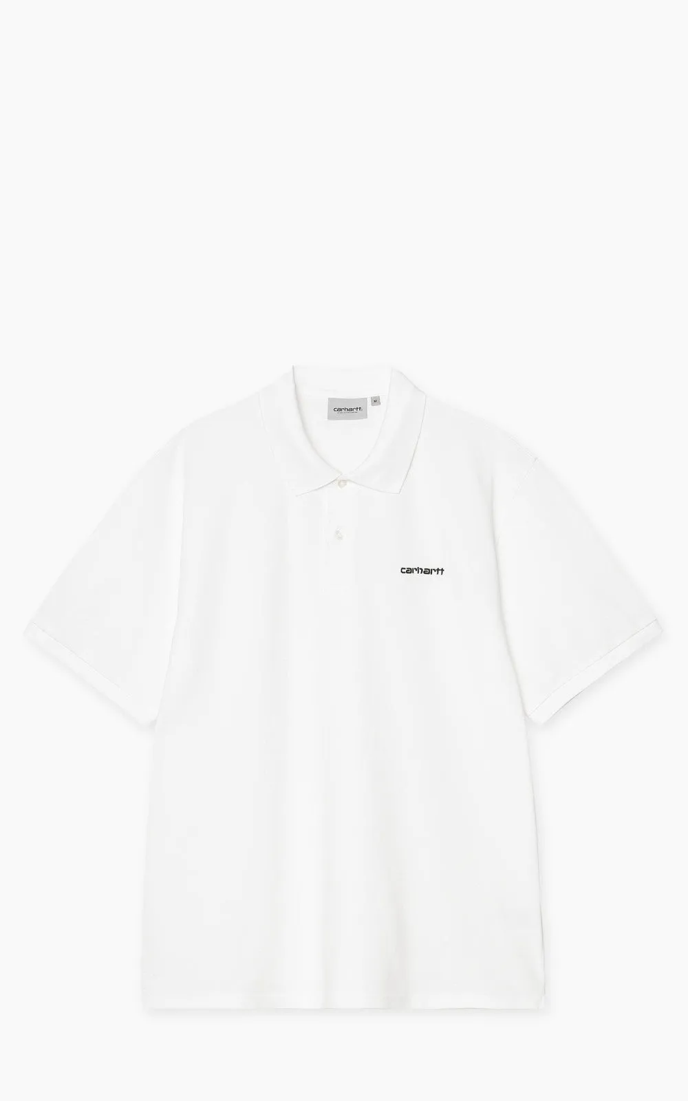 Carhartt WIP S/S Carhartt Script Polo White/Black sold by Cultizm