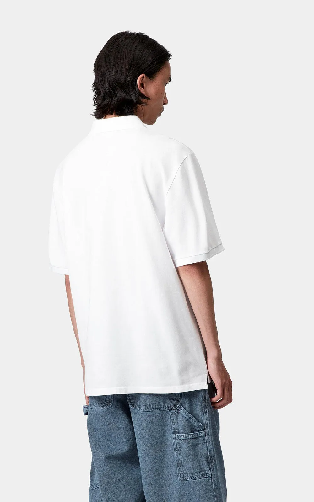 Carhartt WIP S/S Carhartt Script Polo White/Black sold by Cultizm product image thumbnail 5