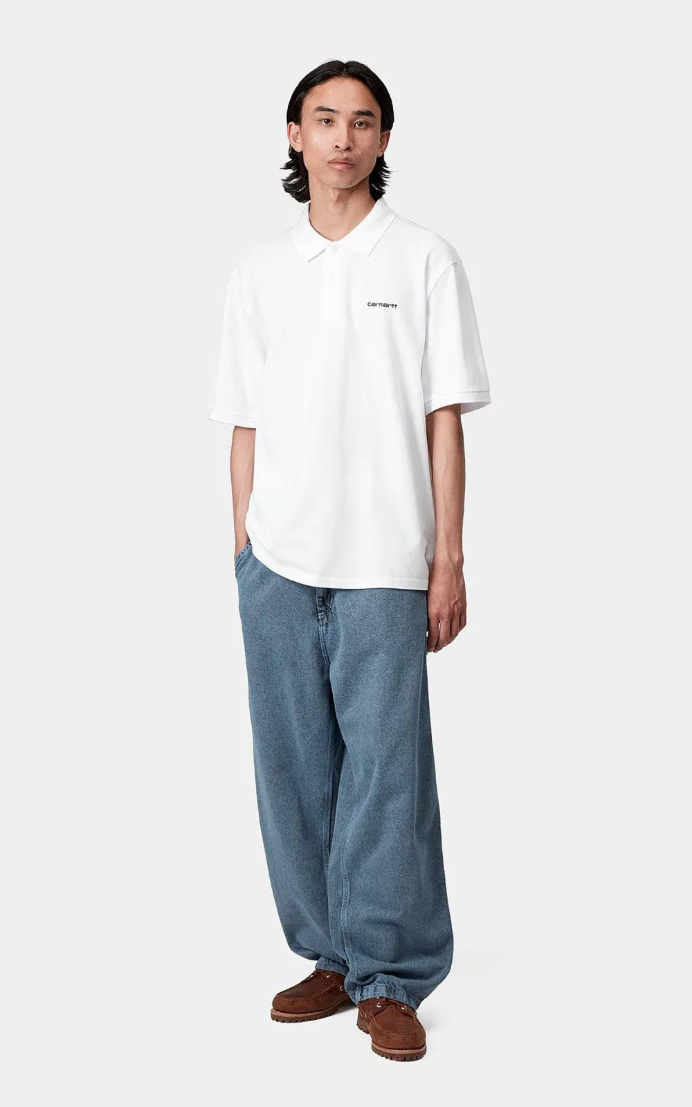 Carhartt WIP S/S Carhartt Script Polo White/Black sold by Cultizm product image thumbnail 4