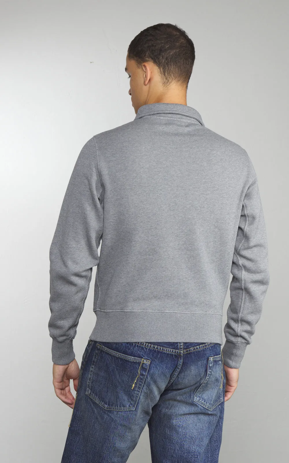 Merz b. Schwanen ZIPC01 Zip Collar Sweatshirt Grey Melange sold by Cultizm product image thumbnail 4