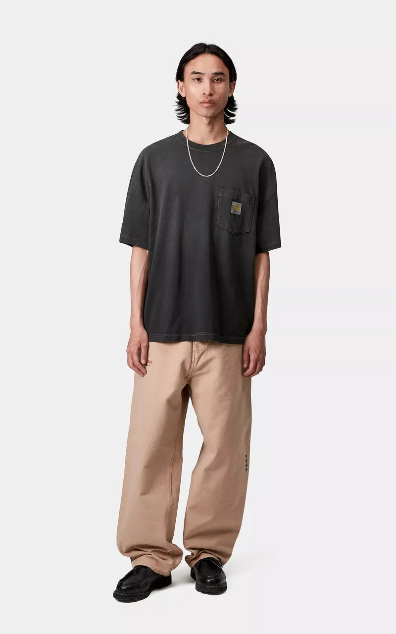 Carhartt WIP S/S Hudson Pocket T-Shirt Black Chalk Wash sold by Cultizm product image thumbnail 4