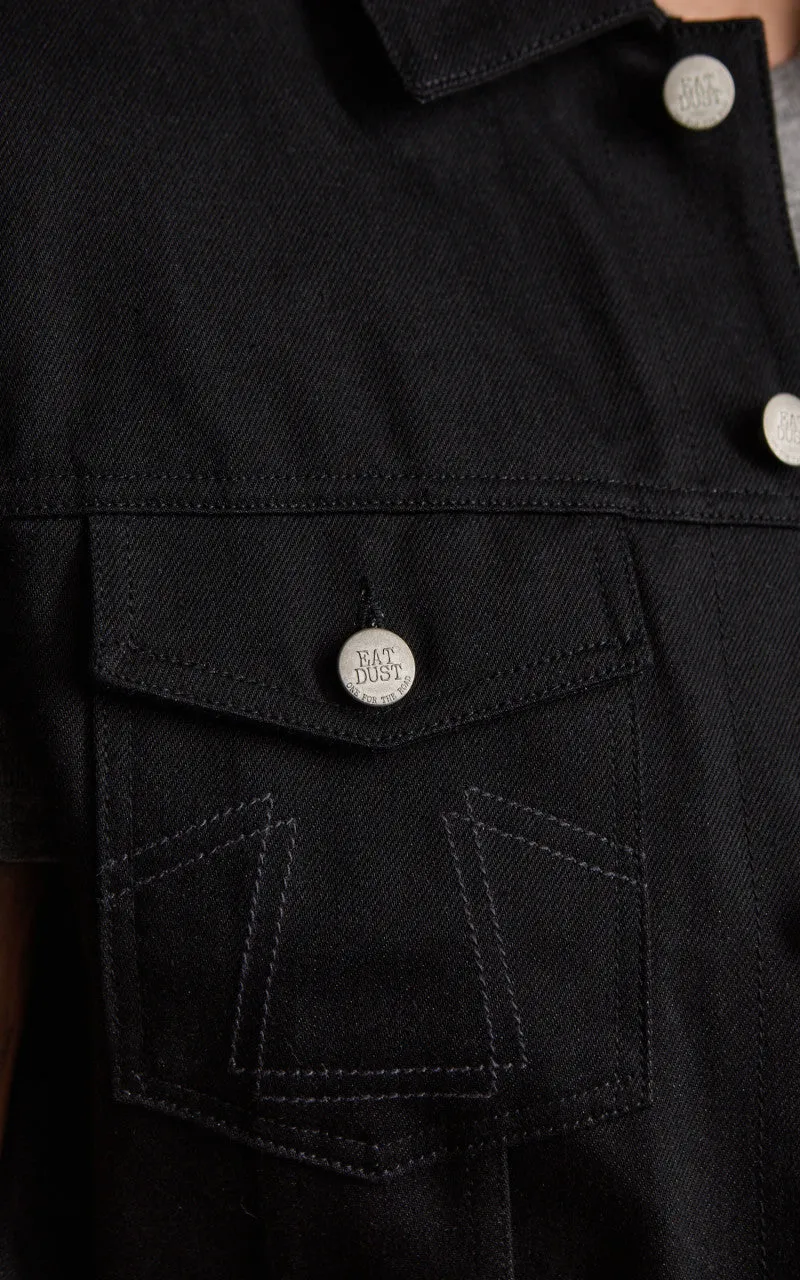 Eat Dust Fit 736 Biker Denim Vest Heavier Black 14oz sold by Cultizm product image thumbnail 4