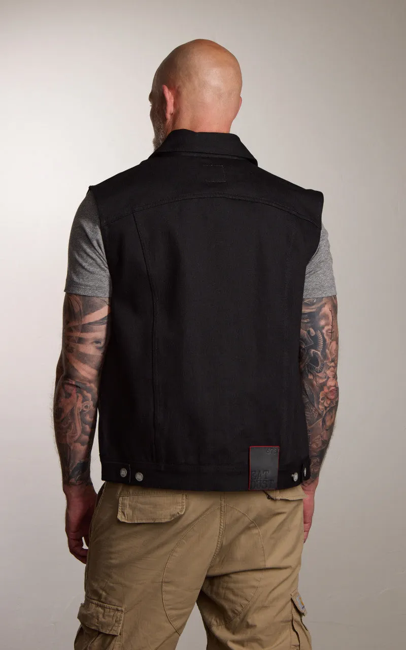 Eat Dust Fit 736 Biker Denim Vest Heavier Black 14oz sold by Cultizm product image thumbnail 5