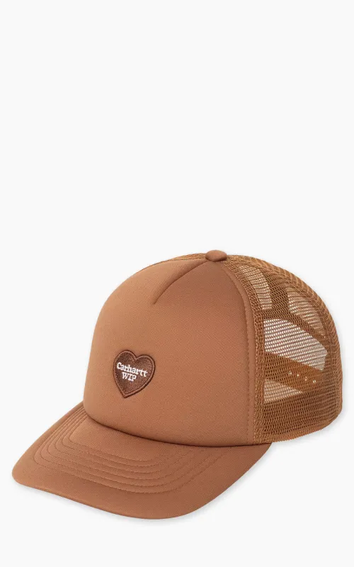 Carhartt WIP Heart Patch Trucker Cap Hamilton Brown sold by Cultizm