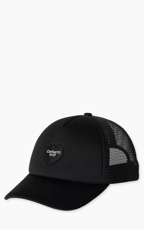 Carhartt WIP Heart Patch Trucker Cap Black made by Carhartt WIP