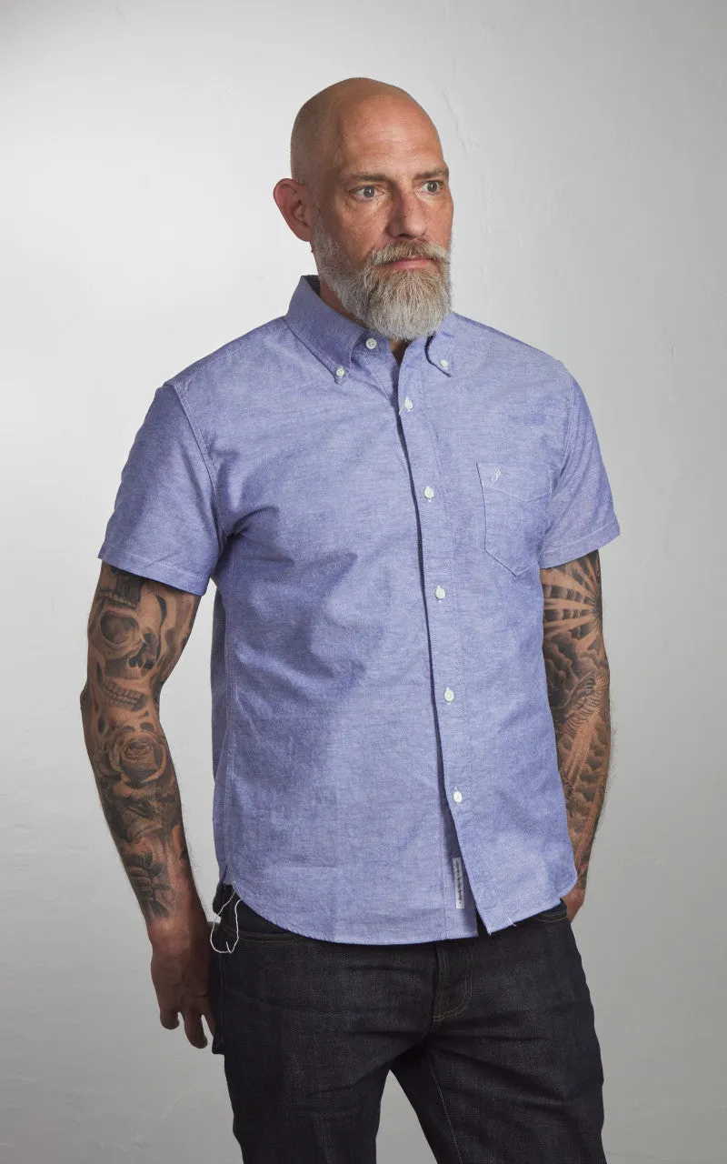 Pherrow's PBDS1 Short Sleeve Button-Down Oxford Shirt Navy sold by Cultizm product image thumbnail 4