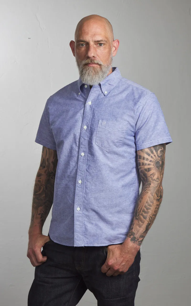 Pherrow's PBDS1 Short Sleeve Button-Down Oxford Shirt Navy sold by Cultizm product image thumbnail 2