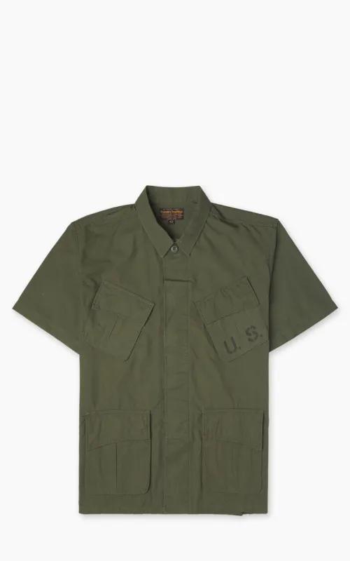 Pherrow's 25S-PJFH1 Short Sleeve Jungle Fatigue Jacket Olive sold by Cultizm