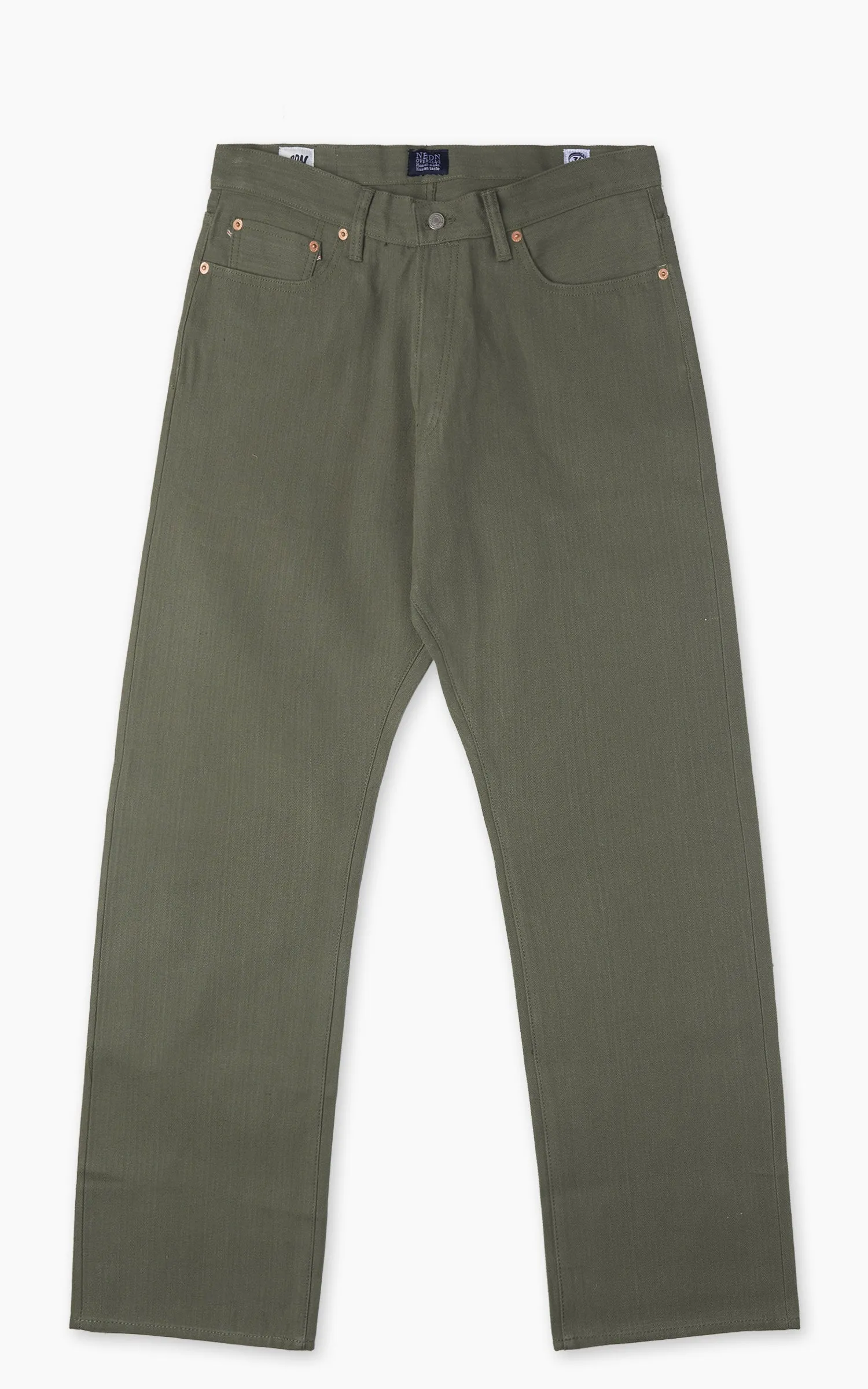 NBDN Ogre Herringbone Selvedge 5-Pocket Jeans Olive Green 15.5oz sold by Cultizm product image thumbnail 3